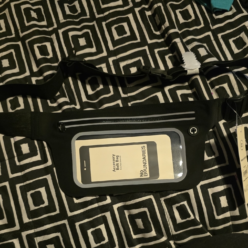 No Boundaries Black Waist Pack with Clear Pocket
